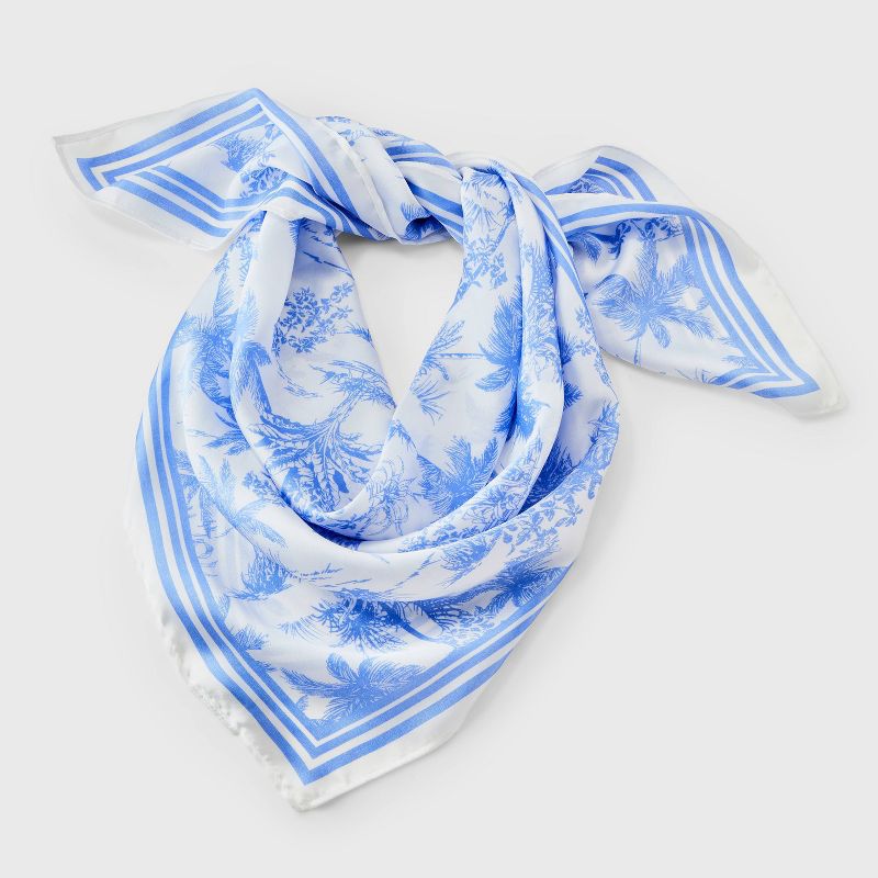 Palm Tree Pattern Square Scarf - A New Day™ Blue