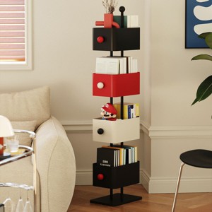 Kumasinova 52.3"H On-Trend 4-Box Bookshelf,Vertical Corner Toy Storage Organizer for Kids,Bedside Book Shelves with Metal Frame - 1 of 4