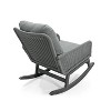 CAVINAS 1PC Indoor & Outdoor Wicker Patio Rocking Chair with Solid Wood Frame & Cushion,Comfy Lounge Chair for Garden,Backyard,Gray - 4 of 4