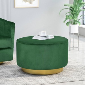 Croton Modern Glam Velvet Swivel Ottoman - Christopher Knight Home - 1 of 4