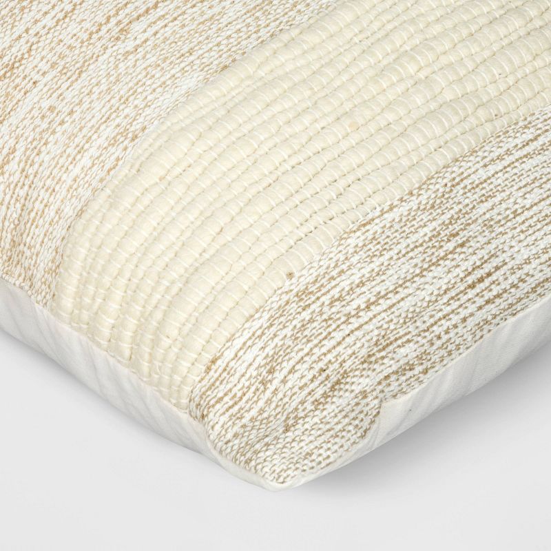 Oversized Chunky Textured Cotton Blend Striped Square Throw Pillow Beige - Threshold&#8482;, 5 of 6