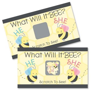 Big Dot of Happiness Girl Bee Gender Reveal - What Will It Bee Gender Reveal Scratch Off Cards - Baby Shower Game - 22 Count - 1 of 4