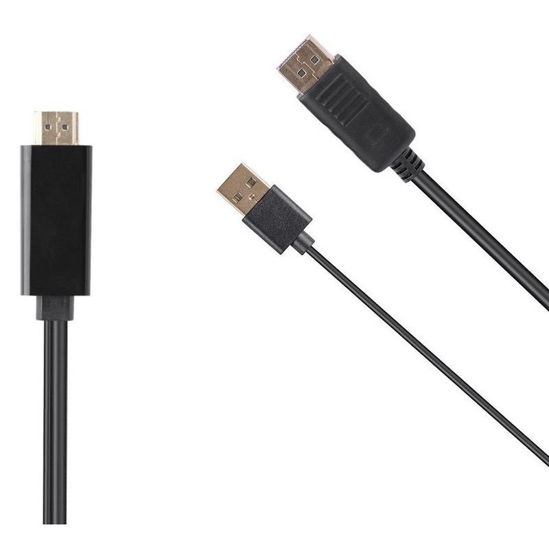 Monoprice HDMI to DisplayPort 1.2a Cable - 6 Feet | 4K@60Hz, For Blu-ray Disc Player / Video Game Console / Apple TV / Laptop Computer and More, 1 of 5