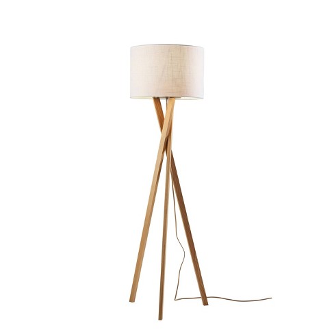 Natural wood on sale floor lamp