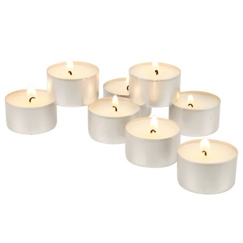NuCandle Tea Lights Candles 100 Pack Unscented Tealight Candles Bulk for  Wedding Christmas Home Decorative Outdoor Mini White Tea Lights Candle