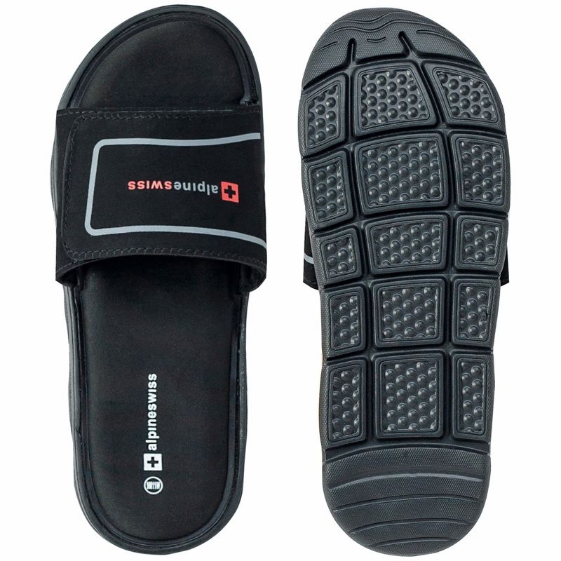 Alpine Swiss Gabe Mens Memory Foam Slide Sandals Adjustable Comfort Athletic Slide, 5 of 9