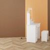 FUFU&GAGA Makeup Vanity Set with Mirror and Stool Drawer and Shelf - 3 of 4