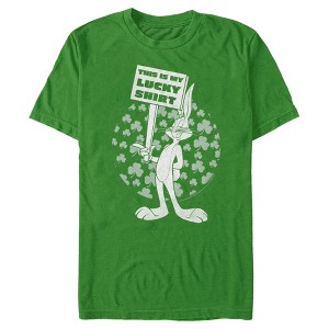 Men's Looney Tunes St. Patrick's Day Bugs Bunny This is My Lucky Shirt T-Shirt - 1 of 4