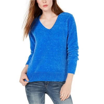 maison Jules Womens Chenille V-Neck Pullover Sweater