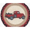 Earth Rugs Lab Pickup Printed Round Trivet – 10"x10" Braided Jute Hot Pad with Vintage Truck & Dog, Farmhouse Rustic Decor - 3 of 3