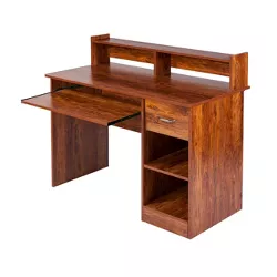 Essential Wood Computer Desk with Hutch - Onespace