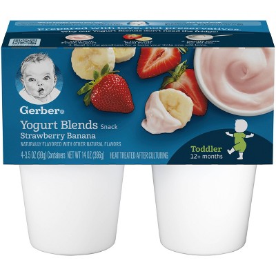 Gerber Toddler 4pk Strawberry Banana Yogurt Blends - 14oz