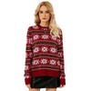 Coolmee Women's Sweaters Casual Crewneck Long Sleeve Snowflake Cable Knit Pullover Sweater Tops - 2 of 4