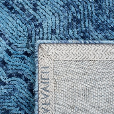 Handmade Dark Blue Wool 3' x 5' Tufted Rug