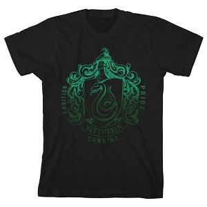 Harry Potter Slytherin Black Graphic Tee Toddler Boy to Youth Boy - 1 of 1