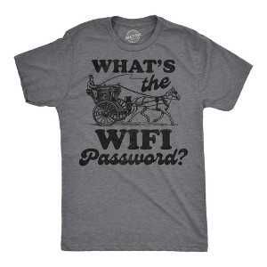 Mens Funny T Shirts Whats The Wifi Password Sarcastic Retro Graphic Novelty Tee for Men - Crazy Dog Men's T Shirt For Nerds - 1 of 4