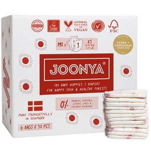 Joonya Baby Diapers - Bulk-Saver Carton, Non Toxic, Eco-Friendly, High Absorbency, Overnight Use, Ultra Slim & Soft - Made in Denmark - 1 of 4