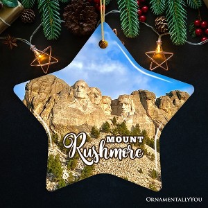 Mount Rushmore National Memorial Scenic Ceramic Ornament, South Dakota Souvenir Christmas Decoration| OrnamentallyYou - 1 of 4