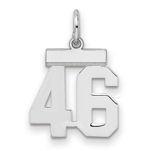 Black Bow Jewelry Sterling Silver, Athletic Collection, Small Polished Number 46 Pendant - 1 of 3