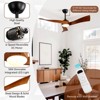 52 inch Solid Wood Ceiling Fan with Lights and Remote Low Profile Outdoor Indoor Modern 3 Blade Ceiling Fan for Living Room Bedroom Farmhouse Patio - 3 of 4