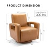 COLAMY Swivel Accent Chair, Leather Swivel Chair Armchair, Single Sofa for Home Office - 4 of 4