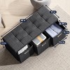 Ornavo Home Collapsible 40" Inch Large Storage Bench Ottoman with Drawers, Perfect for Living Room, Bedroom and Entryway - 2 of 4