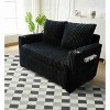 53" Modern Corduroy Sleeper Sofa with 2 Pillows, Modern Recliner Lounge Chair, Pull-Out Sofa Bed for Living Room or Apartment–The Pop Home - 3 of 4