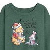 Women's - Winnie the Pooh - Piglet Christmas Warmest Wishes Lightweight French Terry Wide Neck Long Sleeve Shirt - 2 of 4