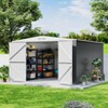 10x10 Shed for Outdoor Storage, Galvanized Steel Metal Tool Sheds House with Lockable Doors, Lock & Air Vent for Patio Garden Lawn - 3 of 4