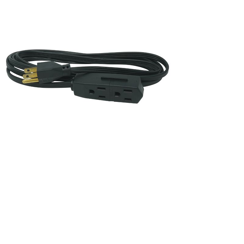 Woods 8&#39; Grounded Extension Cord Black, 2 of 5