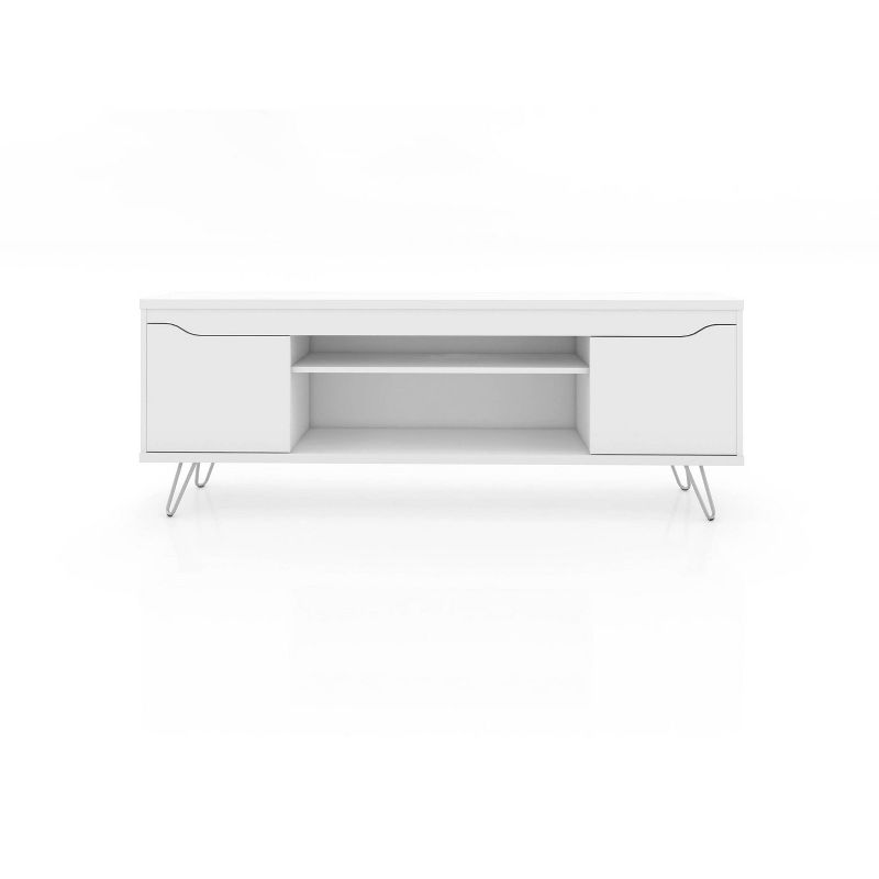 Baxter TV Stand for TVs up to 60&#34; White - Manhattan Comfort, 1 of 10