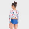 Girls' Stitch Long Sleeve Rash Guard Bikini - The Disney Collection by Cat & Jack™ Cream - 2 of 3