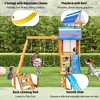 NAYSAYE Playground Slide Wooden Swing Set with Climber and Two Swings for Backyard Playground Fun, Blue, 94.5"*96.4"*132.28" - 2 of 4