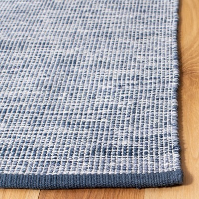 Handwoven Navy Blue Cotton 3' x 5' Reversible Area Rug
