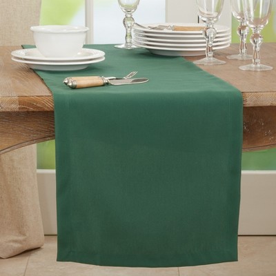 Green Polyester Casual Everyday Table Runner