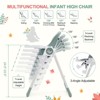 Folding High Chairs for Babies and Toddlers with Removable Tray, Lightweight Baby High Chair, 5-Point Safety Harness, Multiple Recline Positions - 3 of 4