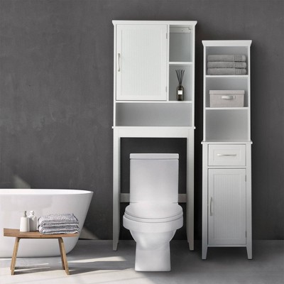 Newport Adjustable White Wooden Linen Storage Cabinet