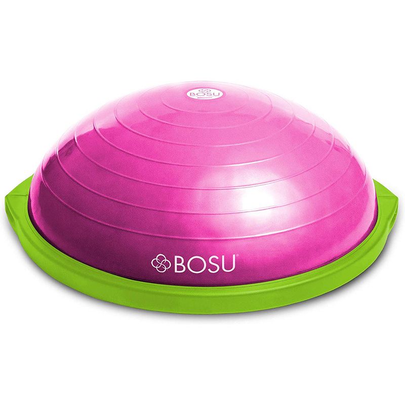 Bosu 72-10850 Home Gym Equipment The Original Balance Trainer 65 cm Diameter, Pink and Lime Green, 3 of 7