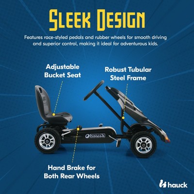 Black Batman Superhero Pedal Go-Kart with Rubber Wheels