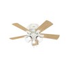 Hunter Fans 42" Crestfield Lighted Ceiling Fan Fresh White with Drifted Oak Blades, Integrated LED, Pull Chain Control - 4 of 4