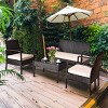 Tangkula 8PCS Conversation Wicker Set Patio Rattan Table&Cushioned Chair - 2 of 4