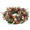 Prelit 24 Inch Christmas Wreath with Christmas Balls, Artificial Christmas Wreath with Pine Cones, Bows for Wall, Window, Front Door Decor - 3 of 4
