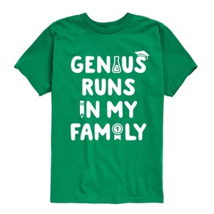 Boys' - Instant Message - Genius Runs In My Family Short Sleeve Graphic T-Shirt - 1 of 4