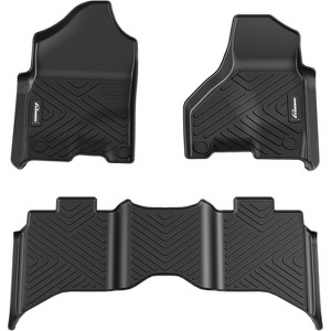 Floor Mats for Ram 1500/2500/3500 Crew Cab (2012–2018 & 2019–2023 Classic), All-Weather TPE Custom Fit Liners, Black - 1 of 4
