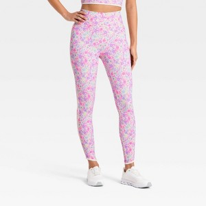 Women's Floral Print High-Rise Piped Leggings - JoyLab™ - 1 of 3