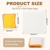 Unique Bargains Greaseproof Double Open Kraft Paper Sandwich Pretzel Food Storage Bags White 200 Pcs - 2 of 4