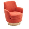Okak Luxury Velvet Swivel Barrel Chair,360° Silent Rotating Accent Chair with Golden Base for Living Room,Bedroom,Office - 2 of 4