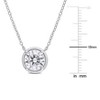 EVERLY JEWELRY | Sterling Silver 1 4/5 CT DEW Created White Moissanite Halo Circle Pendant with Chain - 18 inch - 4 of 4