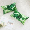 PiccoCasa Leaves Decorative Throw Pillow Cover 2 Pcs Green 12"x20" - 2 of 4