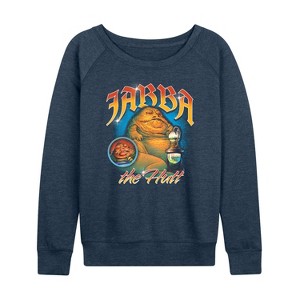 Women's - Star Wars - Jabba The Hut Lightweight French Terry Wide Neck Long Sleeve Shirt - 1 of 4